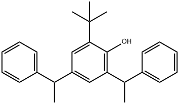 2-(1,1-Dimethylethyl)-4,6-bis(1-phenylethyl)phenol 结构式