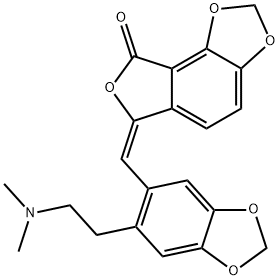 6-[(E)-[6-[2-(Dimethylamino)ethyl]-1,3-benzodioxol-5-yl]methylene]furo[3,4-e]-1,3-benzodioxol-8(6H)-one 结构式