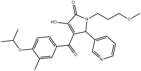 3-hydroxy-4-(4-isopropoxy-3-methylbenzoyl)-1-(3-methoxypropyl)-5-(3-pyridinyl)-1,5-dihydro-2H-pyrrol-2-one 结构式