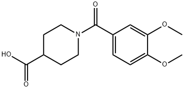 1-(3,4-二甲氧基苯甲酰基)哌啶-4-羧酸 结构式