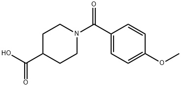 1-(4-甲氧基-苯甲酰)-哌啶-4-羧酸 结构式