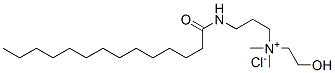 N-(2-羟乙基)-N,N-二甲基-3-[(1-氧代-十四烷基)氨基]氯化-1-丙铵 结构式