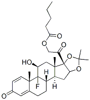 9-fluoro-11beta,21-dihydroxy-16alpha,17-(isopropylidenedioxy)pregna-1,4-diene-3,20-dione 21-valerate 结构式