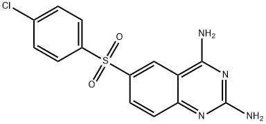 6-[(4-Chlorophenyl)sulfonyl]-2,4-quinazolinediamine 结构式