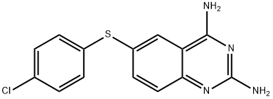 2,4-Diamino-6-[[p-chlorophenyl]thio]quinazoline 结构式