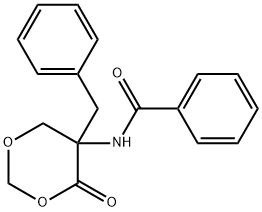 DL-5-BENZOYLAMINO-5-BENZYL-4-OXO-1,3-DIOXANE 结构式