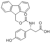 FMOC-(R)-3-氨基-3-(4-羟基苯基)-丙酸 结构式