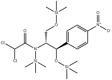 Acetamide, 2,2-dichloro-N-[2-(4-nitrophenyl)-2-[(trimethylsilyl)oxy]-1 -[[(trimethylsilyl)oxy]methyl]ethyl]-N-(trimethylsilyl)-, [R-(R*,R*)]- 结构式