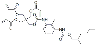 2-[[[[[3-[[[(2-ethylhexyl)oxy]carbonyl]amino]methylphenyl]amino]carbonyl]oxy]methyl]-2-[[(1-oxoallyl)oxy]methyl]-1,3-propanediyl diacrylate 结构式