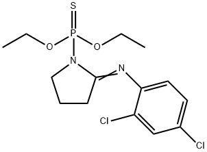 Phosphonothioic acid, (2-((2,4-dichlorophenyl)imino)-1-pyrrolidinyl)-,  O,O-diethyl ester 结构式