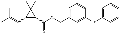 m-phenoxybenzyl (1R-cis)-2,2-dimethyl-3-(2-methylprop-1-enyl)cyclopropanecarboxylate 结构式