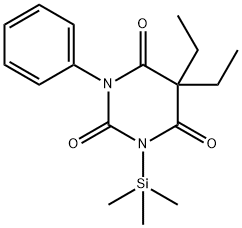 5,5-Diethyl-1-phenyl-3-(trimethylsilyl)-2,4,6(1H,3H,5H)-pyrimidinetrione 结构式