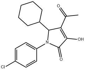 4-乙酰基-1-(4-氯苯基)-5-环己基-1,5-二氢-3-羟基-2H-吡咯-2-酮 结构式