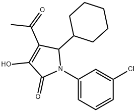 4-乙酰基-1-(3-氯苯基)-5-环己基-1,5-二氢-3-羟基-2H-吡咯-2-酮 结构式