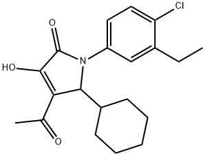 4-乙酰基-1-(4-氯-3-乙基苯基)-5-环己基-1,5-二氢-3-羟基-2H-吡咯-2-酮 结构式
