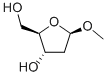 甲基-2-脱氧-beta-D-呋喃核糖苷 结构式