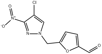 5-[(4-氯-3-硝基-1H-吡唑-1-基)甲基]-呋喃-2-甲醛 结构式