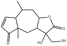 3,3a,4,4a,7a,8,9,9a-Octahydro-3-hydroxy-3-hydroxymethyl-4a,8-dimethylazuleno[6,5-b]furan-2,5-dione 结构式