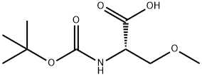 N-叔丁氧羰基-O-甲基-L-丝氨酸 结构式
