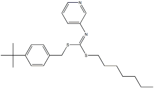 (4-(1,1-Dimethylethyl)phenyl)methyl heptyl-3-pyridinylcarbonimidodithioate 结构式