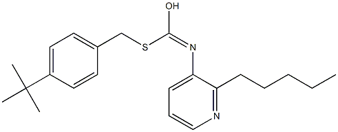 S-((4-(1,1-Dimethylethyl)phenyl)methyl) O-pentyl-3-pyridinylcarbonimidothioate 结构式
