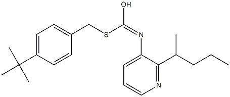 S-((4-(1,1-Dimethylethyl)phenyl)methyl)O-(1-methylbutyl)-3-pyridinylcarbonimidothioate 结构式