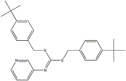 Bis((4-(1,1-dimethylethyl)phenyl)methyl)-3-pyridinylcarbonimidodithioate 结构式