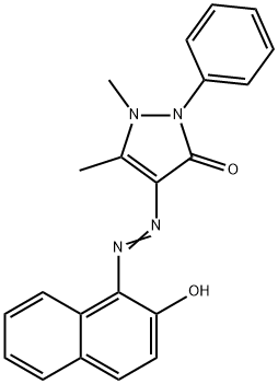 1,2-Dihydro-4-[(2-hydroxynaphthalen-1-yl)azo]-1,5-dimethyl-2-phenyl-3H-pyrazol-3-one 结构式