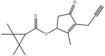 2,2,3,3-Tetramethyl-1-cyclopropanecarboxylic acid 2-methyl-4-oxo-3-(2-propynyl)-2-cyclopentenyl ester 结构式
