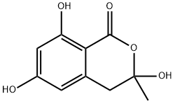 3,4-Dihydro-3,6,8-trihydroxy-3-methyl-1H-2-benzopyran-1-one 结构式