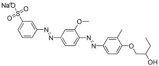 sodium 3-[[4-[[4-(2-hydroxybutoxy)-3-methylphenyl]azo]-3-methoxyphenyl]azo]benzenesulphonate 结构式