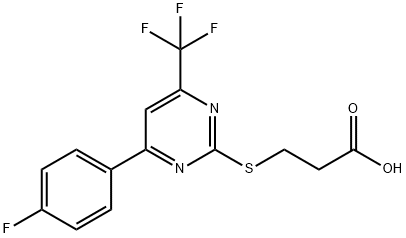 3-[[4-(4-氟苯基)-6-(三氟甲基)嘧啶-2-基]硫代]丙酸 结构式