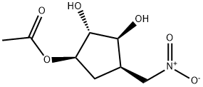 1,2,3-Cyclopentanetriol, 4-(nitromethyl)-, 1-acetate, (1R,2S,3S,4R)- (9CI) 结构式