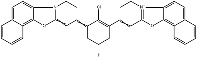 2-[(E)-2-(2-CHLORO-3-((E)-2-[3-ETHYLNAPHTHO[2,1-D][1,3]OXAZOL-2(3H)-YLIDENE]ETHYLIDENE)-1-CYCLOHEXEN-1-YL)ETHENYL]-3-ETHYLNAPHTHO[2,1-D][1,3]OXAZOL-3-IUM IODIDE 结构式