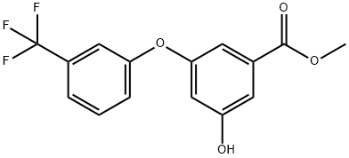 3-HYDROXY-5-(3-TRIFLUOROMETHYL-PHENOXY)-BENZOIC ACID METHYL ESTER 结构式