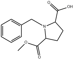 2,5-Pyrrolidinedicarboxylic acid, 1-(phenylMethyl)-, MonoMethyl ester 结构式