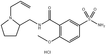 N-[[1-(allyl)-2-pyrrolidinyl]methyl]-5-(aminosulphonyl)-2-methoxybenzamide monohydrochloride 结构式