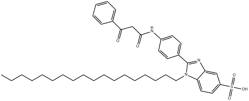 2-[4-[(1,3-二氧代-3-苯基丙基)氨基]苯基]-1-十八烷基-1H-苯并咪唑-5-磺酸	 结构式