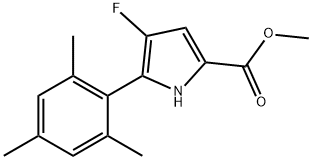 4-Fluoro-5-(2,4,6-trimethylphenyl)-1H-pyrrole-2-carboxylic acid methyl ester 结构式