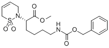 2H-1,2-THIAZINE-2-ACETIC ACID, 3,6-DIHYDRO-ALPHA-[4-[[(PHENYLMETHOXY)CARBONYL]AMINO]BUTYL]-, METHYL ESTER, 1,1-DIOXIDE, (ALPHAS) 结构式