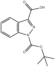 1-(叔丁氧羰基)-1H-吲唑-3-甲酸 结构式