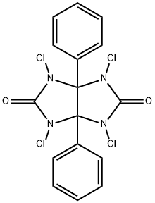 1,3,4,6-四氯-3A,6A-二苯基八氢咪唑并[4,5-D]咪唑-2,5-二酮 结构式