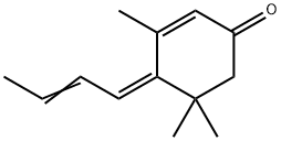 (Z,Z)-4-(2-丁烯亚基)-3,5,5-三甲基环己-2-烯-1-酮	 结构式