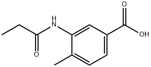 Benzoic acid, 4-methyl-3-[(1-oxopropyl)amino]- (9CI) 结构式
