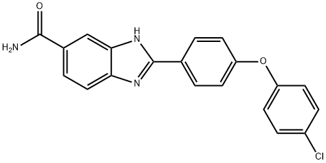 2-(4-(4-CHLOROPHENOXY)PHENYL)-1H-BENZO[D]IMIDAZOLE-5-CARBOXAMIDE 结构式