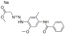 SODIUM [3-(4-BENZAMIDO-6-METHOXY-M-TOLYL)-1-METHYL-2-TRIAZENO]ACETATE 结构式