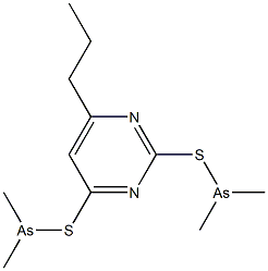 2,4-Bis[(dimethylarsino)thio]-6-propylpyrimidine 结构式