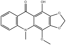 11-Hydroxy-4-methoxy-5-methyl-1,3-dioxolo[4,5-b]acridin-10(5H)-one 结构式