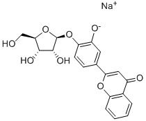 2-[3-羟基-4-(BETA-D-呋喃核糖基氧基)苯基]-4H-1-苯并吡喃-4-酮单钠盐 结构式