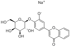 2-[4-(BETA-D-吡喃半乳糖基氧基)-3-羟基苯基]-4H-1-苯并吡喃-4-酮单钠盐 结构式